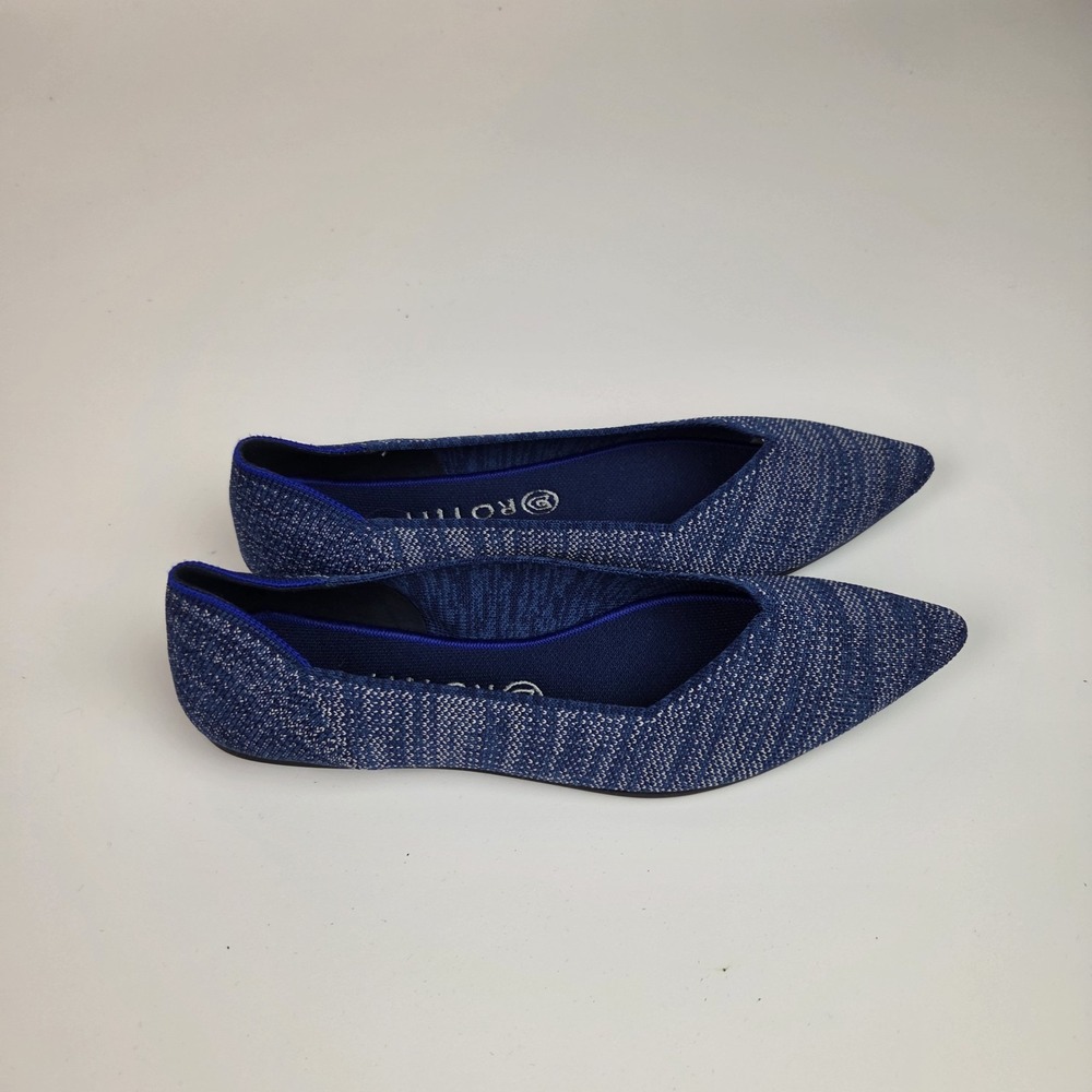 Rothy's The Point Women Size 9.5 Indingo Heather Knit Pointed Toe Flats